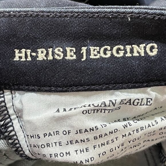 American Eagle Hi-Rise Jegging Dark Wash Raw Hem Size 0 - Picture 8 of 10